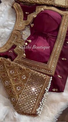 Grand Aari Work Blouse Wedding Designs, Blouse Wedding Designs, Bridal Aari Work Blouse Designs, Aari Work Blouse Wedding, Bridal Aari Work Blouse, Mirror Blouse Design, Blouse Neck Design, Basic Blouse Designs