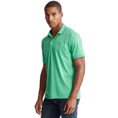 This ultra-soft cotton polo shirt exemplifies Ralph Lauren's signature style with impeccable quality and attention to detail. Its classic fit offers a roomier silhouette for comfort with a fuller sleeve that falls closer to the elbow. Featuring a ribbed polo collar, three-button placket and multicolored signature Pony embroidery, this luxurious cotton polo is the perfect addition to any stylish Instagram feed. Pony Embroidery, Cotton Polo Shirt, Cotton Polo, Mens Big And Tall, Polo Collar, Big & Tall, Polo Ralph Lauren Mens, Polo Shirts, Button Placket