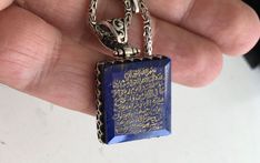 PENDANT: Lapis Lazuli(natural) METAL : .925 Sterling Silver DIMENSIONS : 24 x 22 mm CHAIN: Byzantine King chain METAL : .925 Sterling Silver LENGHT: 55 cm - 21inches THICKNESS: 2 mm What is engraved on the stone? There are certain verses in the Quran that were revealed by Allah to help guide us. They are so powerful that by simply reciting them you, your home and your family would be protected from many evils and from the powers of Shaitan.This verse is ayah 255 from Surah Baqarah commonly refer Surah Baqarah, Seal Of Solomon, Ayatul Kursi, Lapis Lazuli Pendant, The Throne, Hand Engraving, Artisan Jewelry, Lapis Lazuli, Chain Necklace