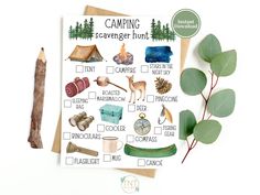 a printable camping scavenger hunt