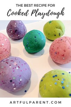 Here is our very BEST cooked playdough recipe. Guaranteed to make a huge batch of playdough perfect for all kinds of imaginative play! via @The Artful Parent Best Cooked Playdough Recipe, Edible Playdoh, No Cook Playdough, Make Playdough, Cooked Playdough, Edible Playdough, Diy Playdough, Homemade Playdough Recipe, Recipe For Kids