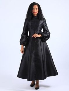 Diana 8601 Ministry Apparel, Clergy Women, Clergy Robes, Women Church Suits, Women Church, Three Quarter Sleeve Dresses, Church Dresses, African Clothing Styles, Full Length Dress