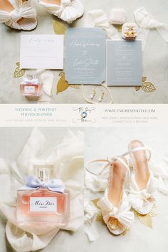 the wedding stationery is laid out and ready to be put into their guests'purses