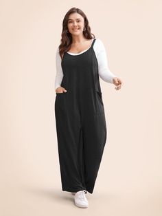 Supersoft Essentials Solid Patched Pocket Overall Cami Jumpsuit Womens Overalls, Trendy Jumpsuit, Jumpsuits Women, Cami Jumpsuit, Overalls Women, Womens Clothing Sizes, Curvy Fashion, Jumpsuits For Women, Dream Closet