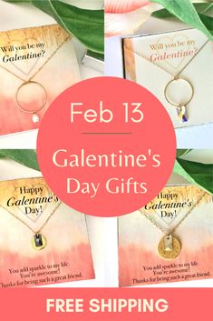 four valentine's day gifts with the text, free shipping for 4 different items