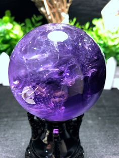 This listing is for Natural Water Clear Crystal Quartz Sphere. The one you see in the photo is the exact one you will receive. Gemstone: Amethyst Shape: sphere Size(mm): 69mm Weight: 464 g Quantity: 1 point Color:purple 1 in=25.4 mm 1 lb=453.59g This item can be used as a Special art decoration for your home ,office or business, or as a special gift. If you need other size,please contact us,any size can be customized. The interior contains colorful colors. And there are a number of colorful part Round Mineral Crystal For Healing, Purple Mineral Crystal For Meditation, Purple Mineral Crystals For Meditation, Amethyst Crystal Gift, Mystical Purple Gemstone Crystals, Purple Mystical Gemstone Crystals, Purple Gemstone Crystals, Purple Mystical Crystals, Purple Round Crystals For Gift