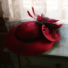 Evening Hat, Fedora Fashion, Large Brim Hat, Bride Hat, Flower Fascinator, Bride Headpiece, Cocktail Wedding, Fascinator Hat, England Wedding