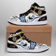 Trafalgar Law Jordan Sneakers Room Skill One Piece Anime Shoes Fan Mn0 Air Jordan High Sneakers Sport Sneakers available in T-shirt, hoodie, tank top, longsleeve, multi color and size S M L XL XXL 3XL 4XL 5XL. Shipping from the US. Easy 30 day return policy - Shop now! 6.1-ounce, 100% cotton .Double-needle neck, sleeves and hem; Roomy Unisex Fit. Ash is 99% cotton, 1% poly; Sport Grey is 90% cotton, 10% poly; Dark Heather is 50% cotton, 50% polyester .Decoration type: Digital Print. Made by Gildan Uta Onepiece Shoes, Air Jordan 1 Shoe Pattern, One Piece Luffy Shoes, Air Jordan High, Basket Style, Anime Shoes, Personalized Shoes, Trafalgar Law, Jordan Sneakers