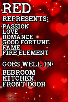 what the color red means according to feng shui! how to use red in your home decor for good feng shui. how to decorate with red for positive energy, good fortune, and romance! Feng Shui Wallet, Feng Shui Bagua Map, Red Means, Feng Shui Bagua, Bagua Map, Love Abundance, Feng Shui Wealth