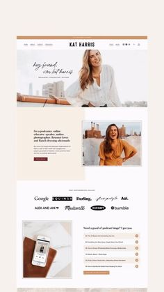 the website design for kate harris