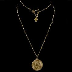 Saint Christopher Gold Bead Chain with Fleur de Lis Necklace - Gold - Whispering Cowgirl Lost Things, St Christopher Medal, Jewelry Design Studio, Angel Necklace, St Christopher, Saint Anthony, Saint Christopher, Jewelry Accessories Ideas, Signature Jewelry