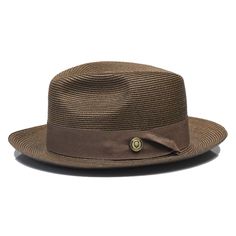 Casual Toquilla Straw Fedora For Warm Weather, Solid Color Straw Panama Hat With Curved Brim, Classic Brown Flat Bill Straw Hat, Brown Flat Bill Classic Sun Hat, Casual Fitted Sun Hat For Travel, Classic Brown Flat Bill Sun Hat, Casual Short Brim Straw Hat For Warm Weather, Casual Straw Hat With Short Brim For Warm Weather, Fitted Brown Sun Hat For Vacation