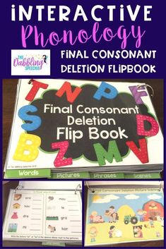 an interactive phonology book for children with the title'final consonant dietion flip book '