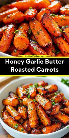 Honey Roasted Garlic Carrots, Roasted Honey Garlic Carrots, Honeyed Carrots Recipe, Cooking Fresh Carrots, Side Dishes With Vegetables, Easy Dinner Recipes With Carrots, Honey Butter Carrots Recipe, Garlic Butter Carrots Roasted, Honey Roasted Carrots And Brussel Sprouts