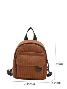 Bag For Love - Corduroy Pocket Front Classic Backpack - Women Backpacks Product Description Color Brown Strap Type Adjustable Pattern Type Plain Style Preppy Bag Size Small Quantity 1 piece Type Classic Backpack Composition 100% Cotton Material Corduroy Size Chart INCH CM Size Bag Width Bag Height Bag Length Strap Length one-size 3.5 9.1 7.5 39.4 Size Bag Width Bag Height Bag Length Strap Length one-size 9 23 19 100 Similar Products h2 { text-align: center; } .red-box { width: 100%; display: fle Casual Corduroy School Backpack, Corduroy Travel Bag For Back To School, Corduroy Standard Backpack, Corduroy Travel Backpack, Corduroy Backpack For Everyday Use, Corduroy Standard Backpack For Everyday Use, Corduroy Everyday Backpack, Everyday Corduroy Standard Backpack, Corduroy Backpack For Back To School