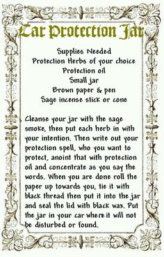 Driving Protection Spell, Protection Ritual For Family, Car Protection Sachet, Protection Spell For Family, Car Witchcraft, Car Spells, Car Protection Spell Jar, Travel Protection Spell Jar, Family Protection Spell