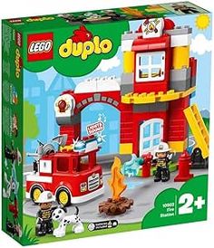 the lego duplo fire station is in its box