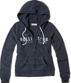 Navy Hoodies, Hollister Logo, 2000s Outfit, Navy Blue Hoodie, 2000s Clothes, 2000s Outfits, Navy Hoodie, 2000s Fashion Outfits, Cute Jackets