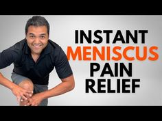 a man sitting on the ground with his hands in his knees and text that reads instant meniscus pain relief