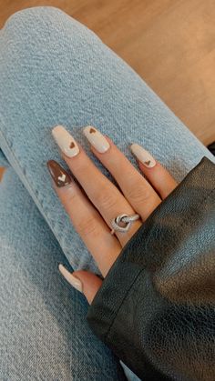 Nail Designs Winter, Brown Acrylic Nails, Watermelon Nails, Hippie Nails, Classy Acrylic Nails, Neutral Nails, Fall Nail