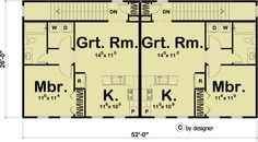 the floor plan for a two story house