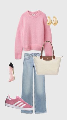 Outfit idea for school Outfit Inspo For School, Pink Sweater Outfit, Sweater Outfit Ideas, Good Girl Perfume, Girl Perfume, Sweater Outfit, Good Girl, Pink Outfits