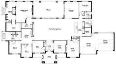 the floor plan for a house with three bedroom and two bathroom areas, including an attached garage