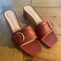 Gianvito Rossi Red Italian Leather Buckle Slide Sandals. Good Condition And Some Wear On Bottom Of Shoes. Size 40. Rossi Shoes, Leather Buckle, Gianvito Rossi, Slide Sandals, Italian Leather, Women's Shoes Sandals, Shoes Sandals, Buckle, Women Shoes