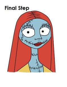 a cartoon character with long red hair and blue skin, has the words'final step'in front of her face