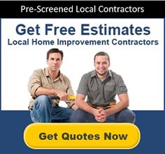 two men sitting next to each other with the words get free estimatess local home improvement