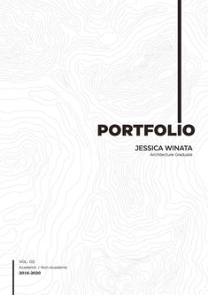 the front cover of a book with black and white lines on it, which reads portfolio