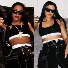 Aaliyah Calvin Klein Outfit, Early 2000s R&b Aesthetic, 2000s Fashion Aaliyah, 2000s Pop Culture Outfits, Aaliyah Inspired Outfits 90s, 2000s Inspired Outfits Party, 2000 Hip Hop Fashion Women, Aaliyah Costume Ideas