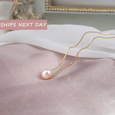 This pearl necklace is perfect for everyday wear. Dainty, Stylish and comfortable. The Minimalist style design, small Pearl Necklace floating on your neck. Floating Pearl Necklace is available in white and pink. Matching 925 sterling silver box chain or 18k gold box chain. It also will be very great gift for mom, grandma , bride, bridesmaid... or for yourself. Our jewelry pieces come equipped with everything you need for gifting, a gift box included with every purchase at no additional cost. ✿ P Pearl Necklace Pink, Small Pearl Necklace, Floating Pearl Necklace, Dainty Pearl Necklace, Pearl Necklace Gold, Gift For Grandmother, Great Grandma Gifts, Single Pearl Necklace, Wish Card