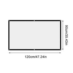 the size and width of a large screen with measurements for each panel, including two sides