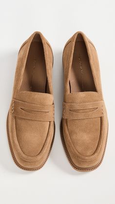 Find INTENTIONALLY BLANK Marblehead Loafers on Editorialist. Upper: Cowhide suede. Lining: Pigskin. Penny vamp strap. Chunky heel. Square toe. Rubber sole. Imported, China. This item cannot be gift-boxed. Measurements: Heel: 1in / 25mm Flat Shoes Outfit, Low Heel Flats, Intentionally Blank, Pig Skin, Penny Loafers, Chunky Heel, Low Heels, Chunky Heels, Penny