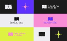 logos designed for karaolina music, including one with the letter m on it