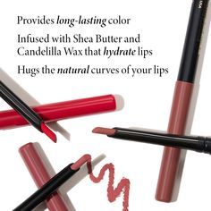 Meet the perfect companion to your favorite lipstick! Our Modern Classic waterproof lip liner provides long-lasting color and precise definition for a beautifully full lip look. Smudge-free and feather-proof, the silky matte formula is infused with shea butter and candelilla wax to hydrate lips and reduce the signs of aging. The unique slanted tip hugs the natural curves of your lips for a seamless application that stays put. Use to frame your lips before or after lip color application or fill i Long Lasting Lip Liner, Mauve Lips, Olive Undertones, Face Kit, Dark Spots On Skin, Bare Lip, Glow Foundation, Cream Lipstick, Deep Skin