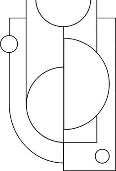 a black and white drawing of a traffic light with circles on it's sides