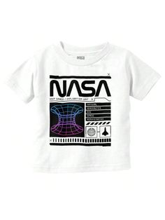 Baby Boy Retro NASA Deep Space Exploration T Shirt Brisco Brands White   Short Sleeve  Colorblock,Graphic,Letter Tee Medium Stretch All Baby Boys Clothing, size features are:Bust: ,Length: ,Sleeve Length: Girl T Shirt, Deep Space, Space Exploration, White Short, Boys Clothing, White Collar, Boy Girl, Girls Tshirts