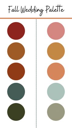 the different shades of fall wedding palettes