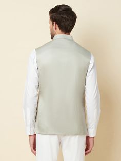 This grey bundi jacket is perfect for your next summer event. It features front buttons fastening, a contrast printed pocket, and a mandarin collar. The bundi jacket is made of polyester material.
Style Tip: Pair it with a blue shirt and white jeans. Nehru Jackets, Summer Events, Band Collar, Mandarin Collar, Blue Shirt, Aza Fashion, Spring Break, Polyester Material, Leather Backpack