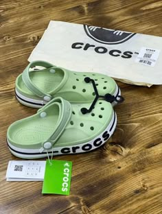 Green Crocs, Crocs Collection, Crocs Green, Crocs Outfit, Fun Slippers