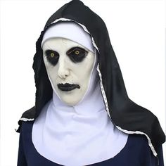 New Nun Mask Halloween Makeup Nun Mask Tricked Ghost Face Scary Scary Latex Headgear Halloween Props Halloween Party Props, Horror Masks, Mask Halloween, Ghost Face, Ghost Faces, Halloween Props, Halloween Makeup, Ghost, Mask