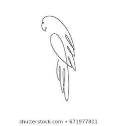 an outline drawing of a bird on a white background