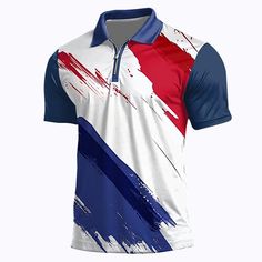 Season:Spring  Summer; Fabric:Polyester; Sleeve Length:Short Sleeve; Look After Me:Machine wash,Hand wash,Washable; Gender:Men's; Style:Casual; Elasticity:Micro-elastic; Tops Type:Zip Polo,Polo Shirt; Occasion:Holiday,Daily,Casual,Sports,Weekend; Pattern:National Flag; Design:Print; Neckline:Turndown; Listing Date:05/07/2024; Print Type:3D Print Top Polo, Polo Shirt Design, Zip Polo, Printed Polo Shirts, National Flag, Casual Streetwear, Golf Shirts, Shirt Collar, Primavera Estate