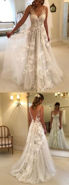 the back of a wedding dress with flowers on it, and an image of a woman in