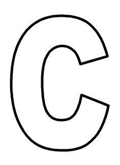 the letter c is outlined in black and white