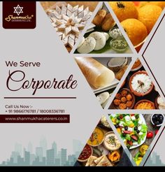 we serve corporate corporate business card design with food collage in the shape of hexagon