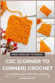 the crochet corner to corner is shown with instructions for how to make it