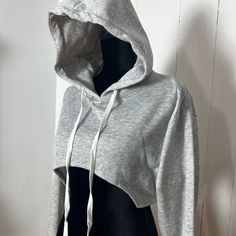 Never Worn With Tags Brand New Gray Stretch Hoodie For Spring, Spring Gray Stretch Hoodie, White Cropped Hoodie, Tech Hoodie, Lululemon Hoodie, Pink Hoodie Victoria Secret, Cropped Zip Up, Crop Top Hoodie, Calvin Klein Red